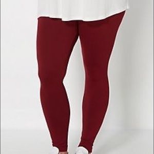 Plus size High waisted burgundy color Leggings
